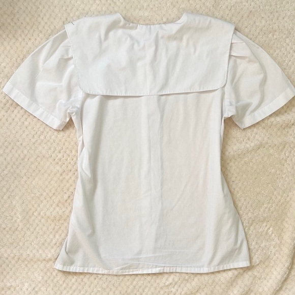 Vintage 1970s Cottagecore Witt Embroidered Blouse with Oversized Collar - Picture 4 of 10